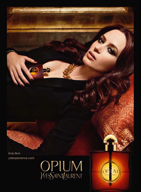 Emily Blunt YSL Opium Fragrance Ad behind